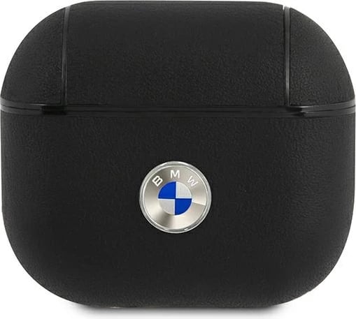 Mbështjellës BMW për AirPods 3, lëkurë natyrale, i zi