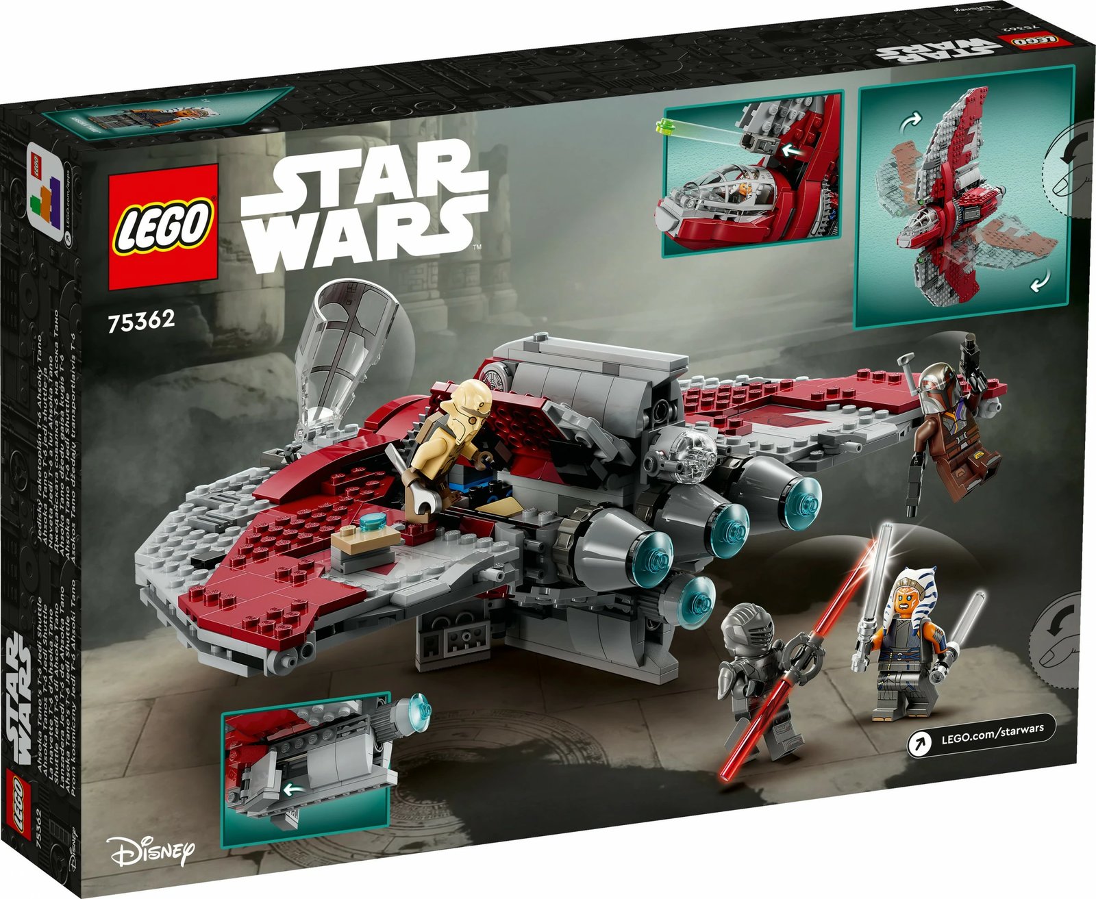 Set ndërtimi LEGO Ahsoka Tano's T-6 Jedi Shuttle, 601 pjesë, shumëngjyrësh