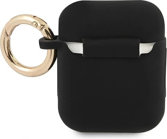 Mbështjellës Guess GUA2SSSK për AirPods 1/2, silikon, i zi