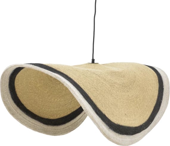 Dritë tavani Hatchie, natyrale-e zezë-e bardhë, seagrass-hekur, D70x123cm