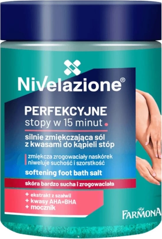 Kripë për banjë këmbësh për femra Farmona Nivelazione Silnie Softening Salt me acide, 350g