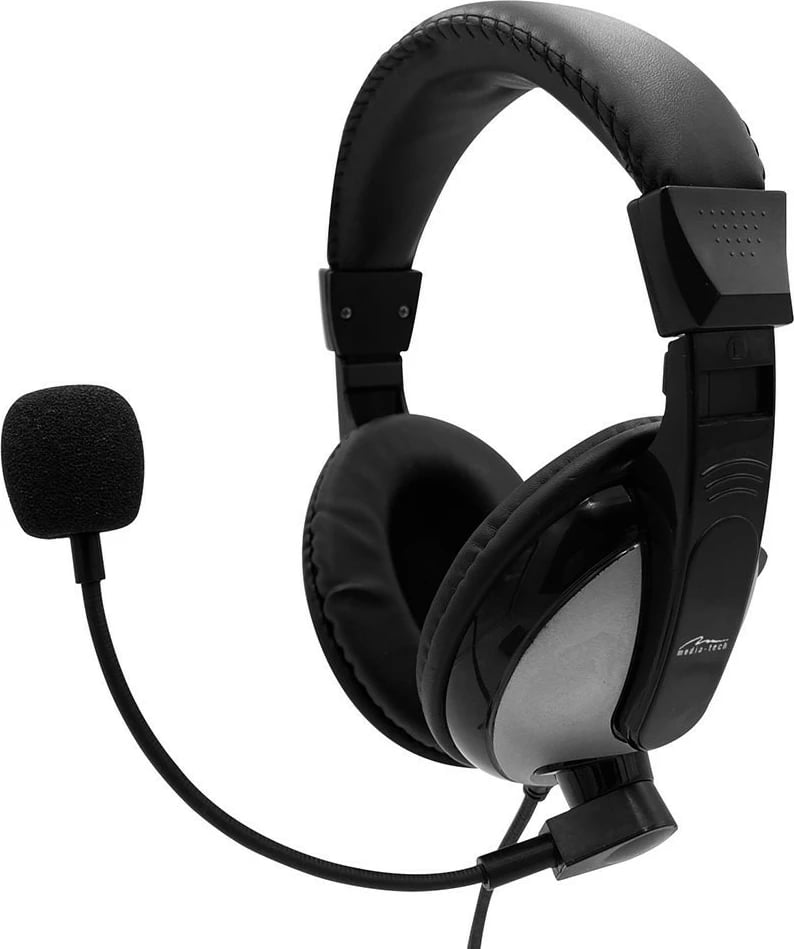Kufje me mikrofon Media-Tech Turdus Pro MT3603, Stereo, të zeza