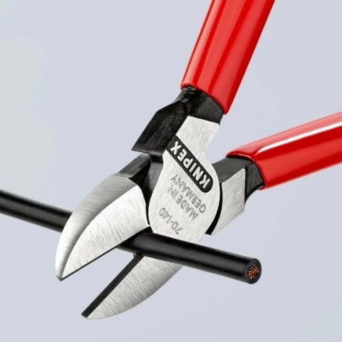 Darë diagonale Knipex 70 01 140, 140mm, dorezë plastike, e kuqe