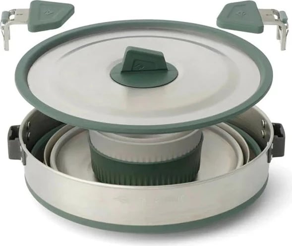 Set enësh Sea to Summit Frontier UL One Pot Cook Set, 1.3 L, 5 copë, Jeshile