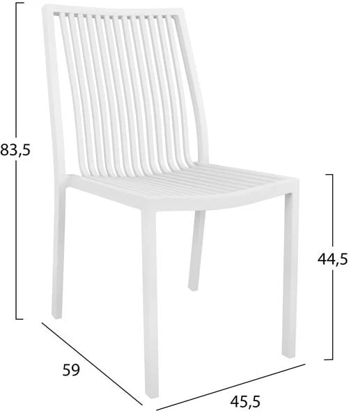 Set 3 pjesë me sipërfaqe tavoline 80x80x73 & karrige alumini ngjyrë bardhë FH10539.01
