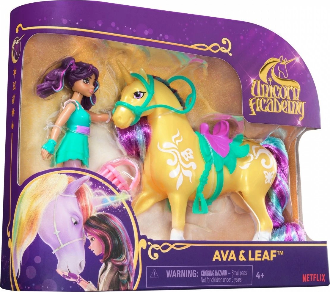 Set figurina Unicorn Academy Spin Master 6071175, Ava dhe Leaf, 11 cm + 13 cm, për vajza
