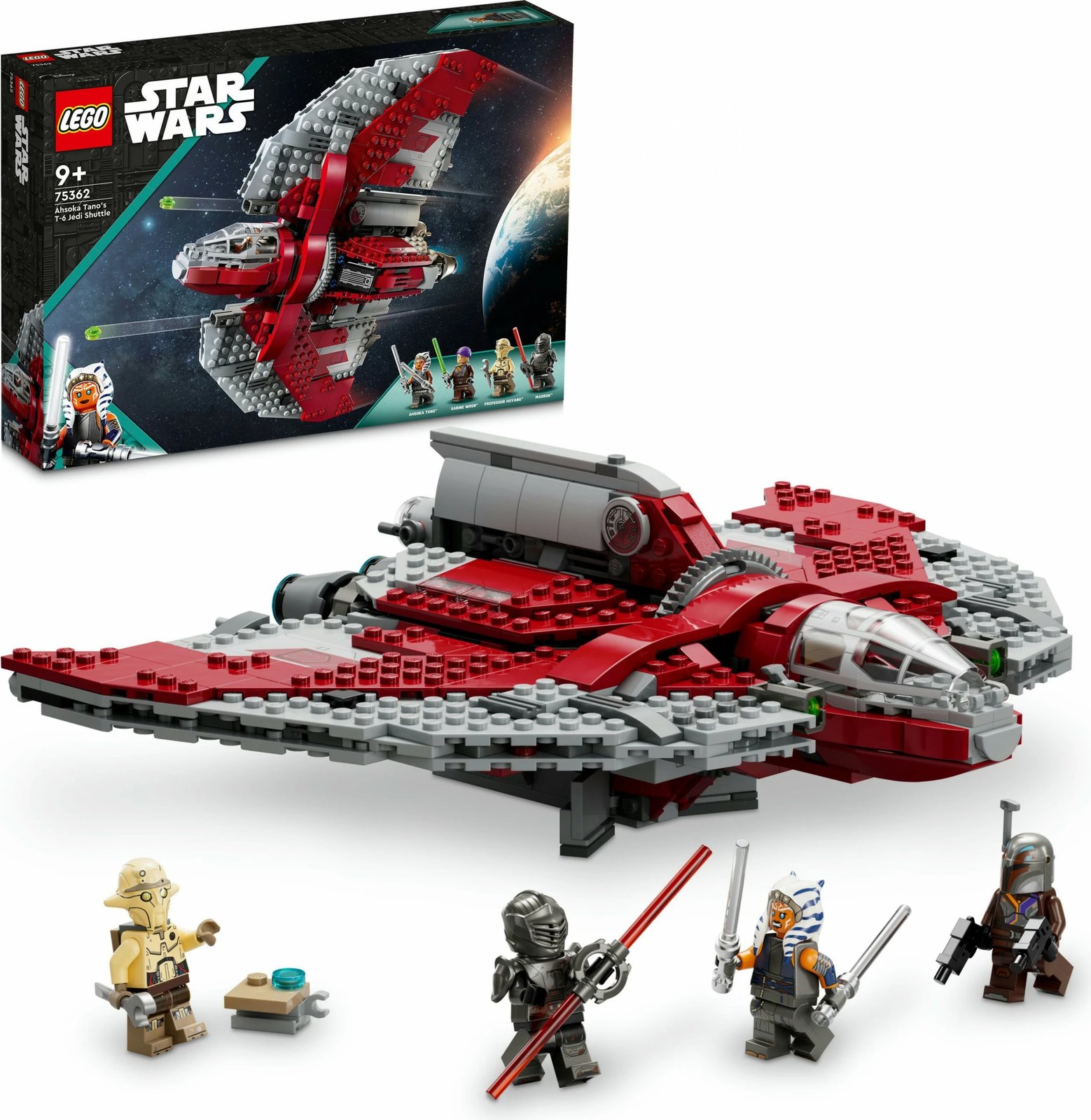 Set ndërtimi LEGO Ahsoka Tano's T-6 Jedi Shuttle, 601 pjesë, shumëngjyrësh