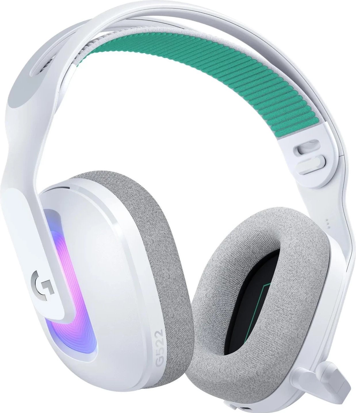 Kufje Logitech G522, wireless & USB-C, mikrofon, bardhë