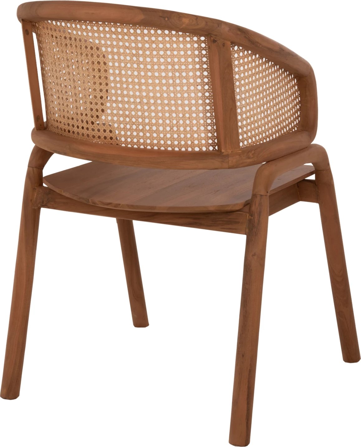 Karrige me krahë, dru teak dhe mbështetëse rattan, natyrale, 57x62x83Hcm, FH9402.01