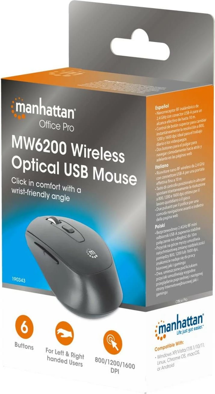 Maus MANHATTAN MW6200 USB-A wireless 6 butona, i zi