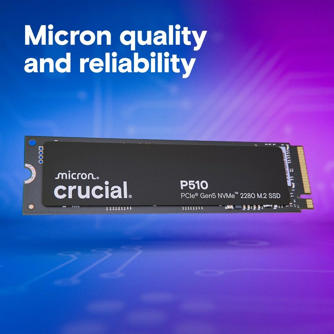 SSD Crucial P510, 2TB, M.2 NVMe Gen5 2280, 10000/8700 MB/s