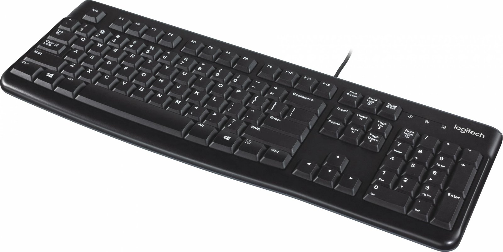 Tastierë Logitech K120 për Biznes, Full-size (100%), Wired, USB, QWERTY, E zezë