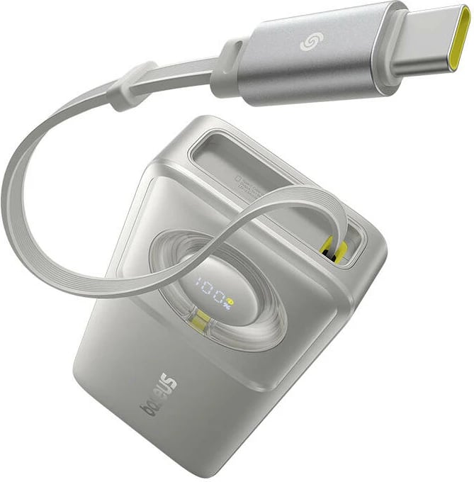 Powerbank Baseus OS Free2Pull 10000mAh 30W me kabllo, Gri