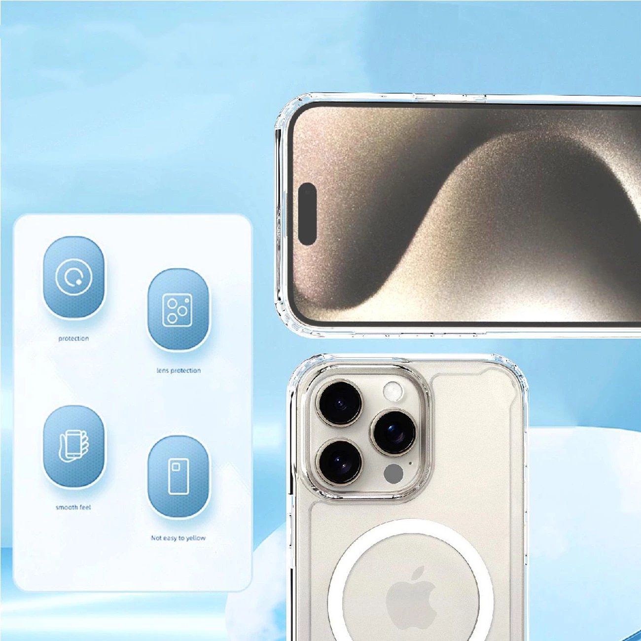 Mbështjellës Hurtel MagSafe Clear Corner Case për iPhone 16 Plus, transparent