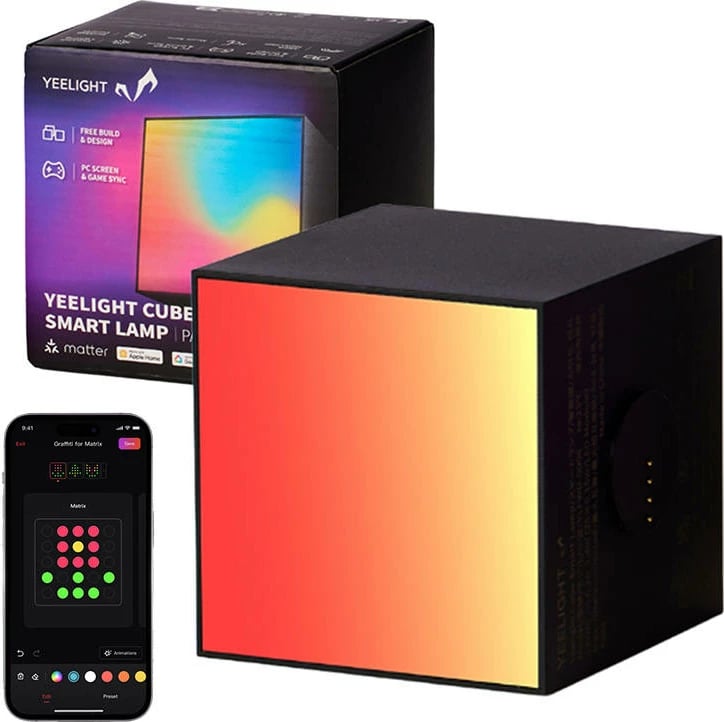 Panel ndriçimi smart Yeelight Cube Light, YLFWD--0006, për gaming, shumëngjyrësh