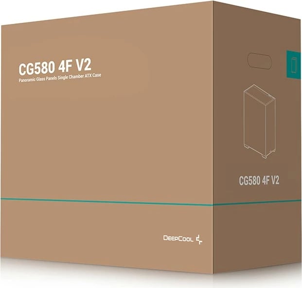 Kasë DeepCool CG580 4F V2, midi tower, e zezë, me ndriçim RGB