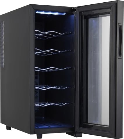 Frigorifer pije, Adler AD 8083, 33 L, 12 shishe, termolektrik 12–18°C, panel me prekje, i zi