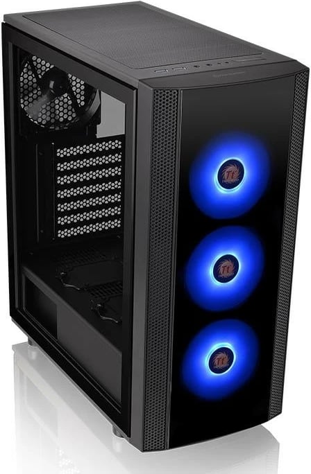 Kasë Thermaltake Versa J25 TG RGB, Midi Tower, xham i temperuar, e zezë