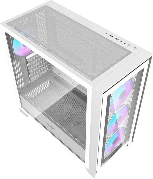 Kasë Darkflash DRX90 Glass, Mid Tower, ATX, me xham të temperuar, e bardhë