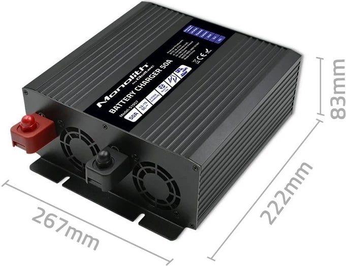 Karikues Qoltec Smart Monolith 50A për bateri LiFePO4 AGM GEL SLA