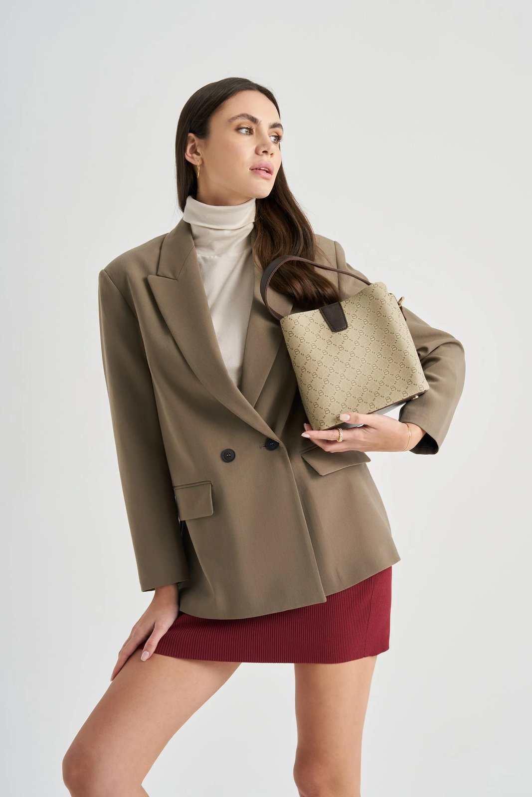 Çantë bucket Lucky Bees, krem, kafe, 328 v2