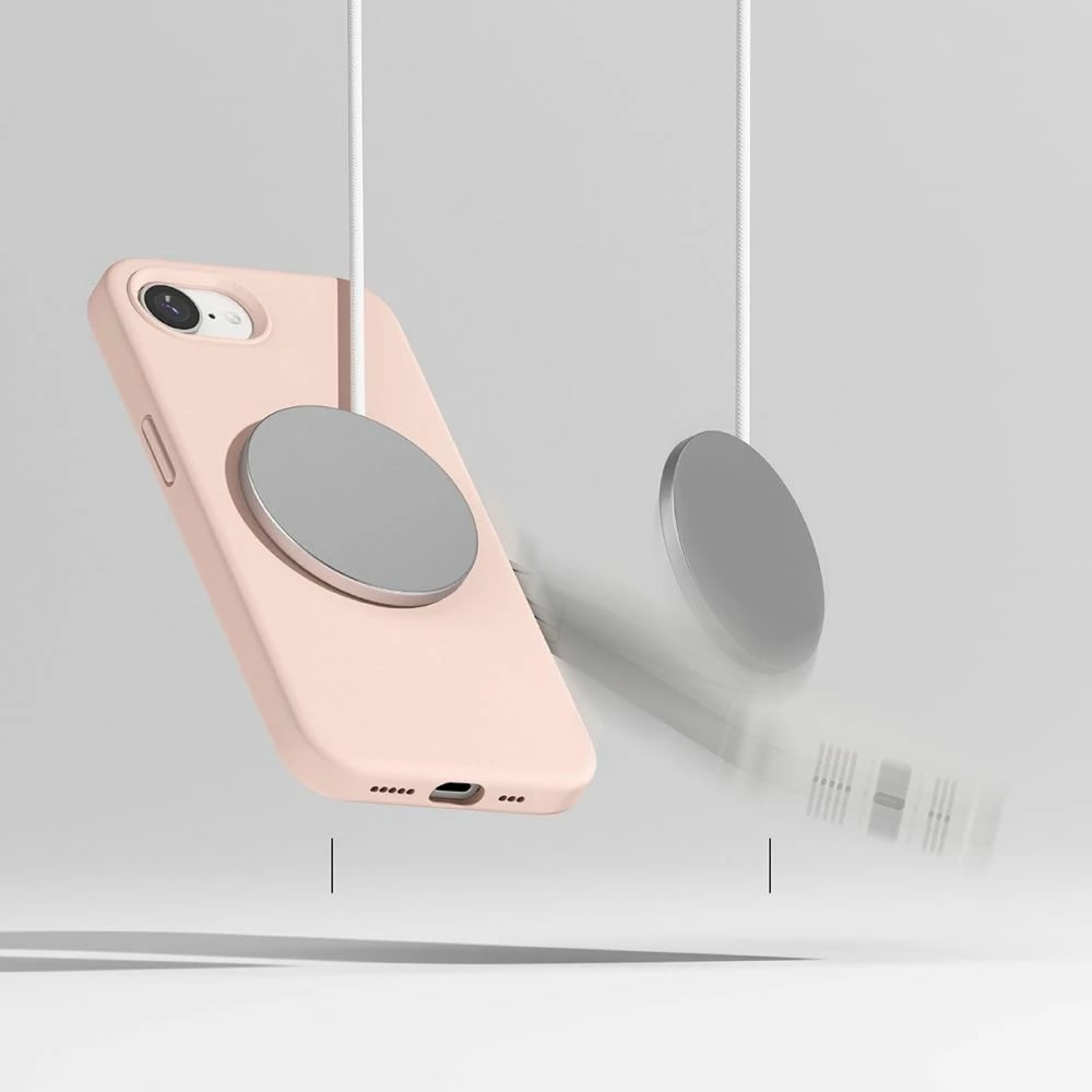 Mbështjellës Ringke Silicone MagSafe për iPhone 16e, Rozë