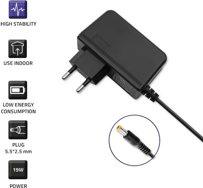 Furnizues energjie Qoltec 51034, 19W, 9V, 2.1A, 5.5x2.5mm, i zi