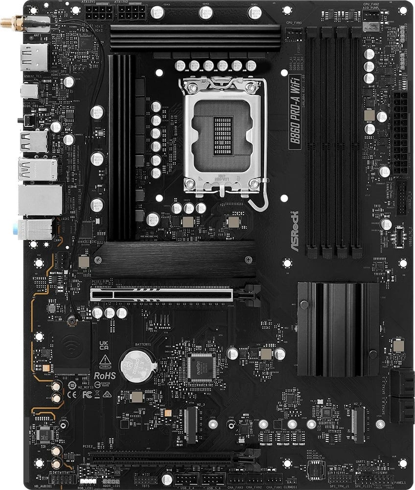 Pllakë amë ASRock B860 PRO-A WIFI, ATX, LGA1851, DDR5, WiFi 6E, e zezë