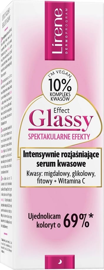 Serum për fytyrë Lirene Effect Glassy Intensively Brightening Acid, për femra, 30ml