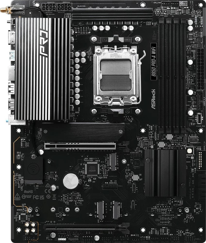Pllakë amë ASRock B850 Pro-A WiFi, Socket AM5, DDR5, 256GB, WiFi 6E, Bluetooth, ATX