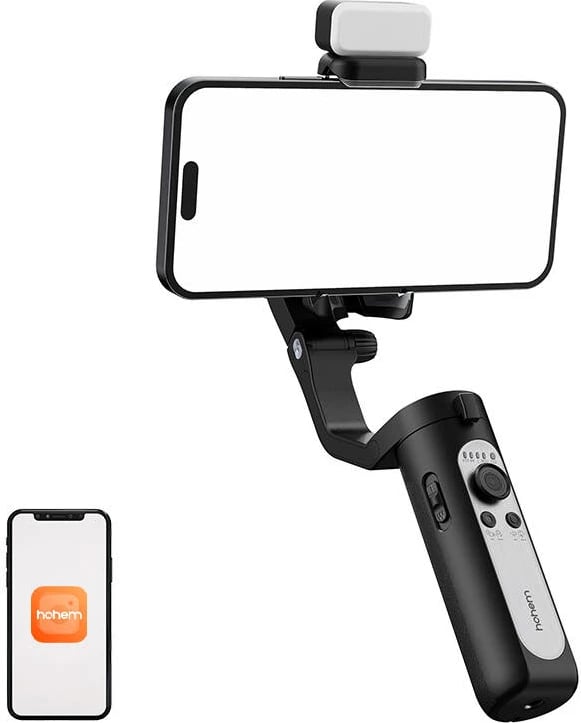 Gimbal Hohem iSteady XE Kit për telefona, me dritë magnetike, i zi