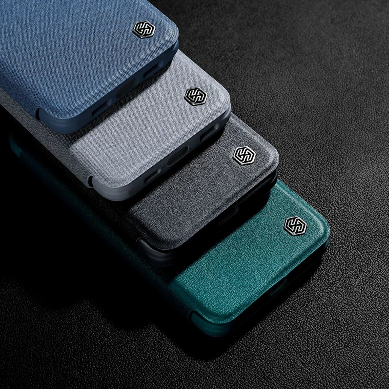 Mbështjellës Nillkin Qin Leather Pro Case për iPhone 14 Plus, me kapak dhe mbrojtje kamere, Gjelbër