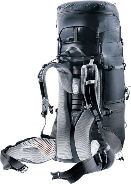 Çantë shpine Deuter Aircontact Lite 45+10 SL për hiking, për femra, E zezë