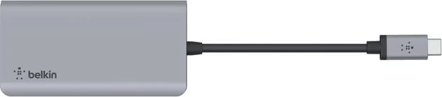 Adapter multiport USB-C 4-në-1 Belkin AVC006btSGY, 12.5 cm, Gri