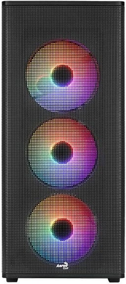 Kasë AeroCool Designer v1, Midi Tower, ATX/micro ATX/mini ITX, e zezë, me 4 ventilatorë RGB Kasë AeroCool Designer v1, Midi Tower, ATX/micro ATX/mini ITX, e zezë, me 4 ventilatorë RGB