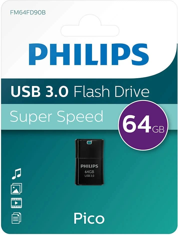 USB stick Philips Pico Edition 64GB USB 3.0, e zezë