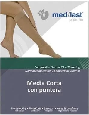 Çorape kompresive të shkurtra Medilast, të zeza, madhësia mesatare, unisex