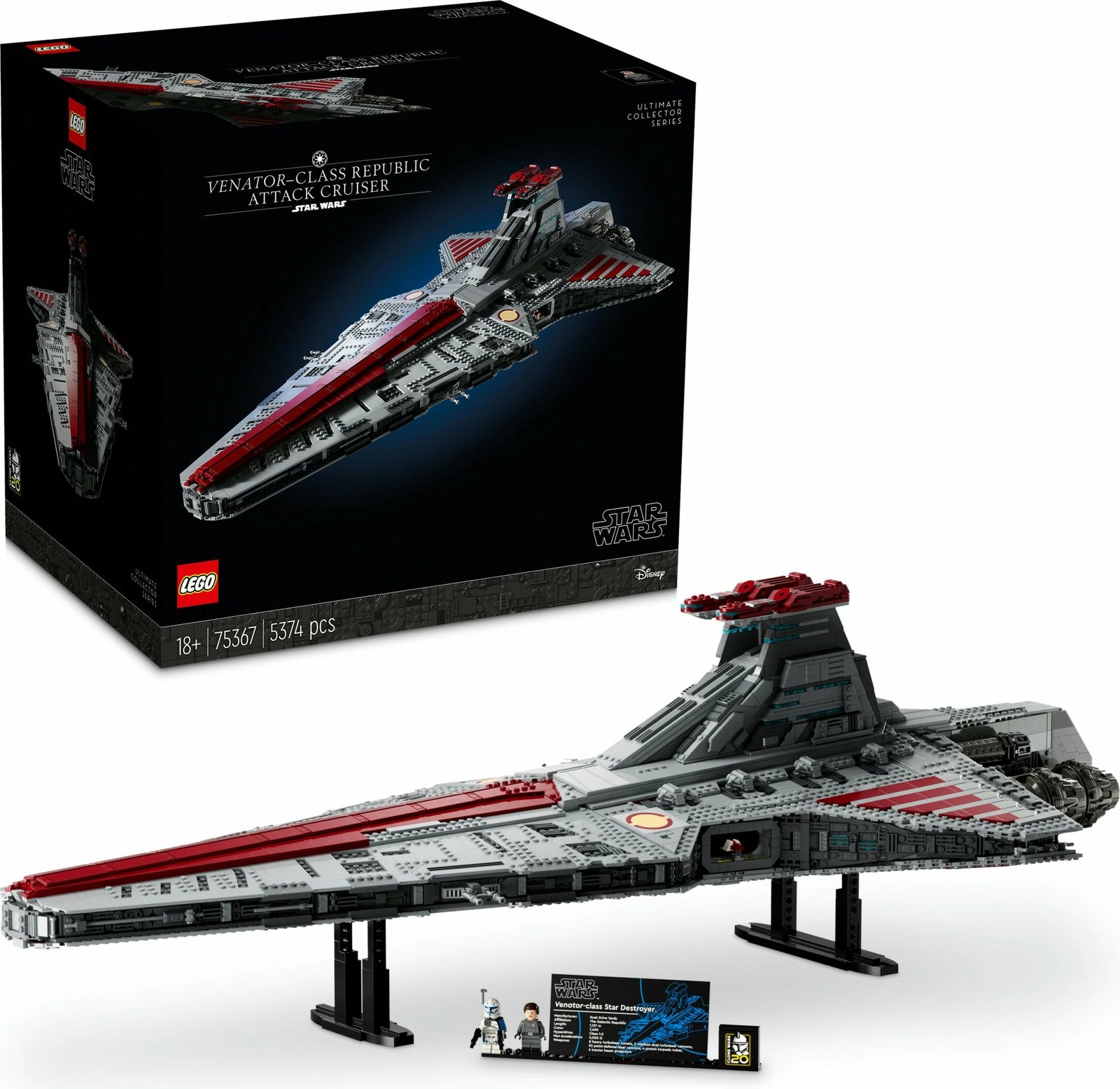Set ndërtimi LEGO Star Wars Venator-Class Republic Attack Cruiser, 5374 pjesë, plastikë, shumëngjyrësh