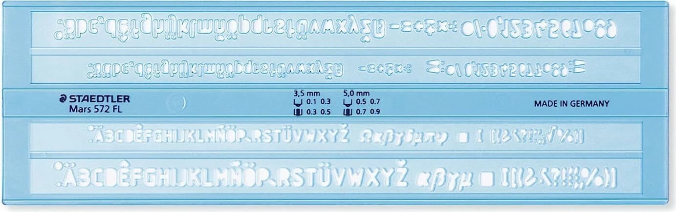 Shabllon plastik STAEDTLER Mars 572 FL, transparent blu