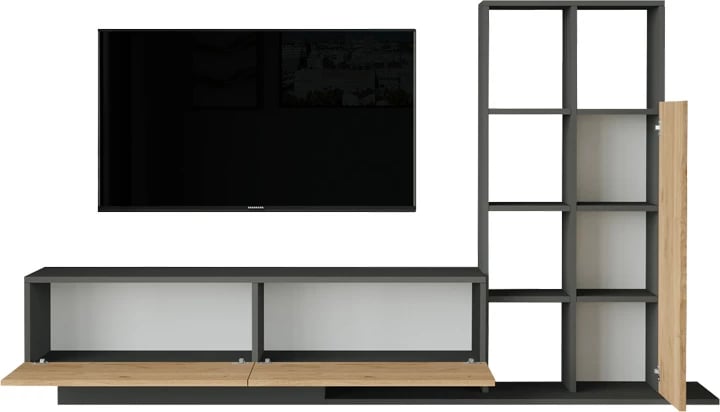 Set dhome dite Damon, ngjyrë natyrale-antracit, 140x29.5x39.5cm