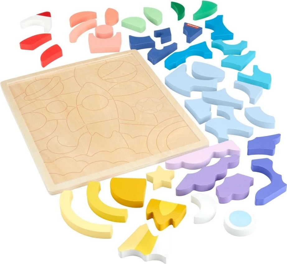 Puzzle druri Fisher Price HXY42, 42 pjesë, Hapësirë