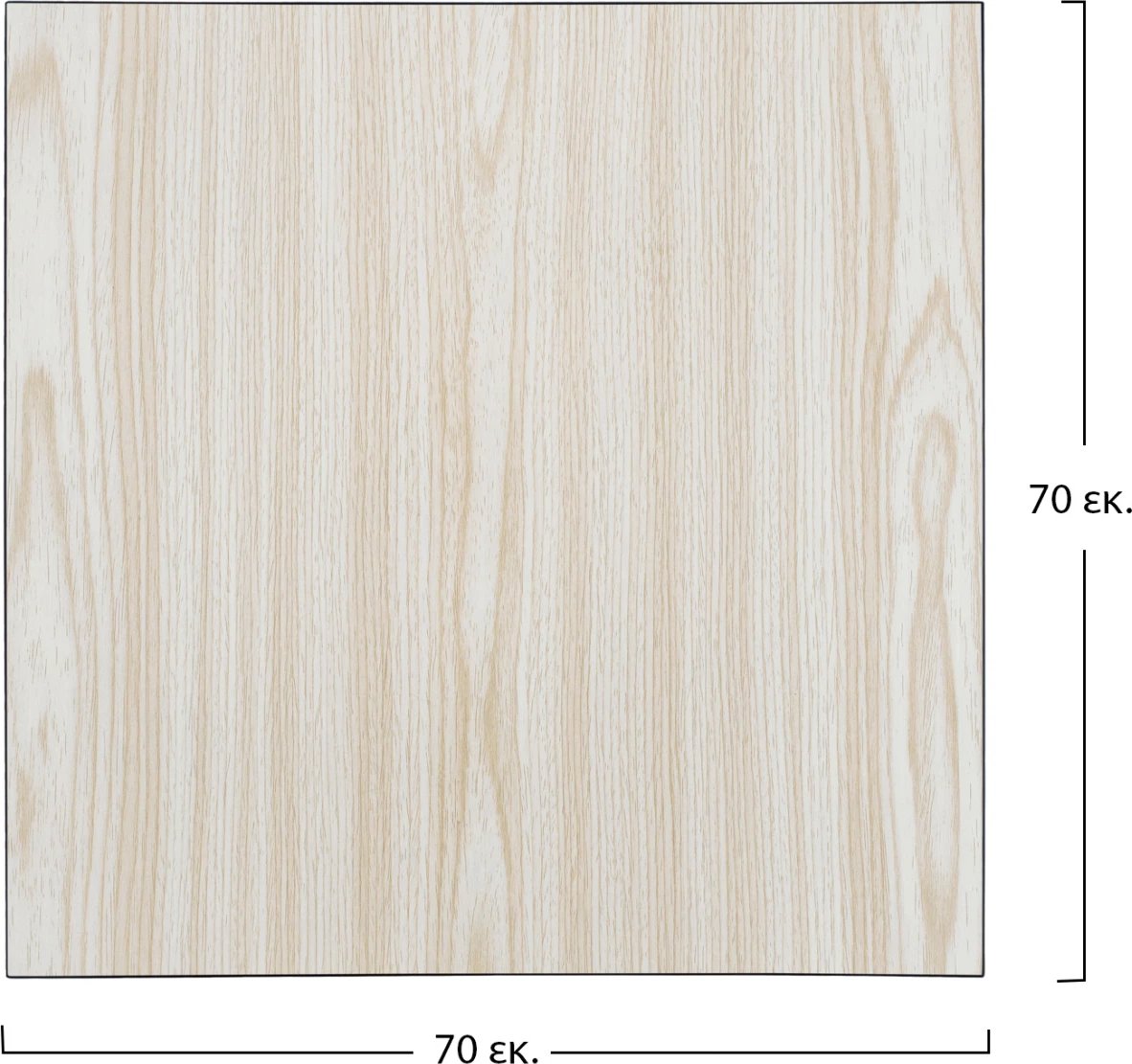 Sipërfaqe tavoline, MDF, 70x70 cm, FH8438.03, ngjyrë lisi, e zezë