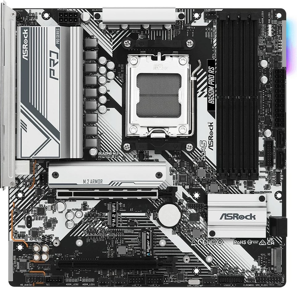 Pllakë amë ASRock B650M Pro RS, AMD, Socket AM5, DDR5-SDRAM, micro ATX