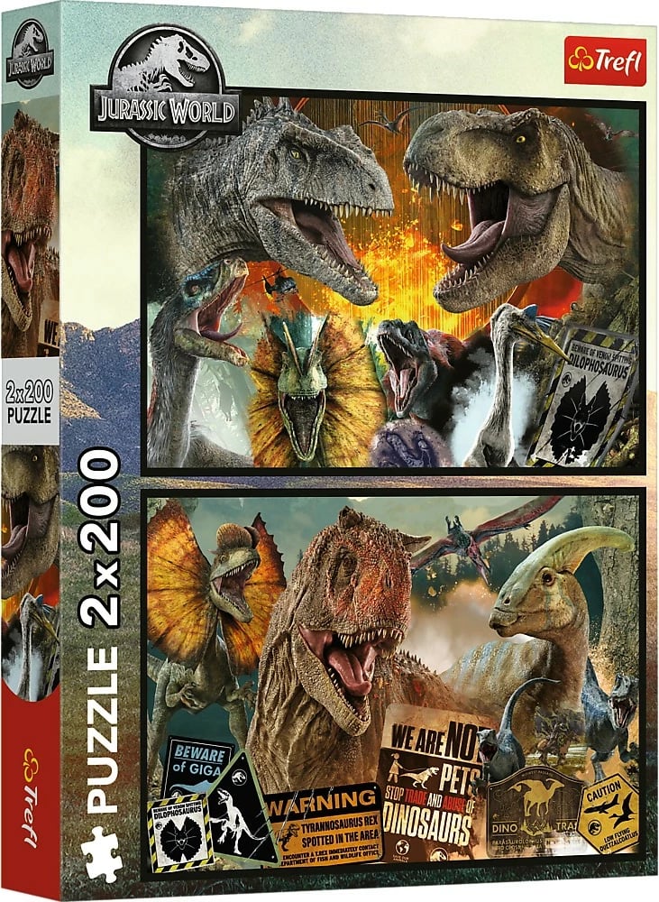 Puzzle për fëmijë Trefl Jurassic World 2x200 pjesë, karton