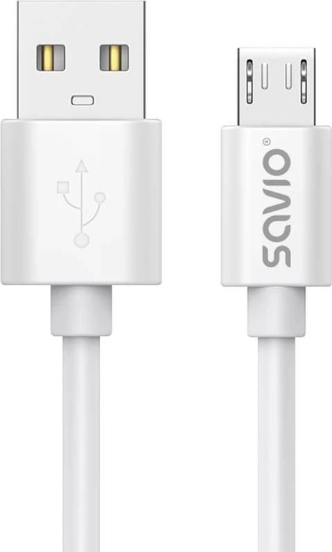 Kabllo USB-A në micro USB Savio CL-167, 3m, Bardhë