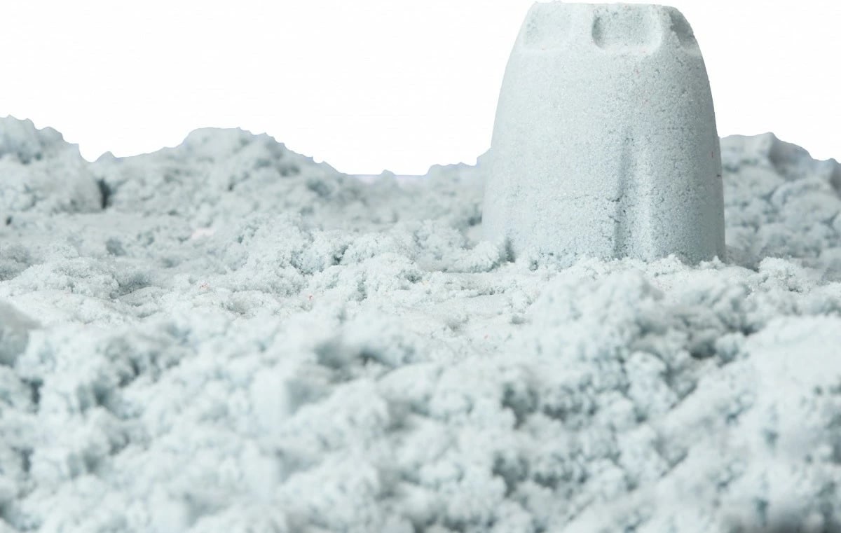 Set lodrash Wonder Factory Never Dry Sand Trucks, MGA, 595168-EUC/532934, me rërë kinetike dhe kamion betoni, plastikë