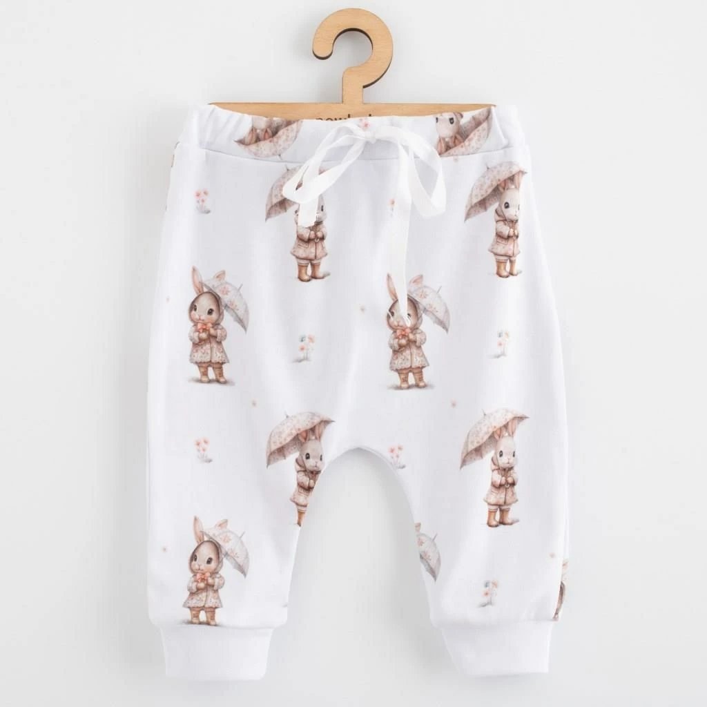 Pantallona jogger për bebe, NEW BABY For Babies Ocean, 100% pambuk, madhësi 86 (12-18m), me brez elastik dhe mansheta, kafe