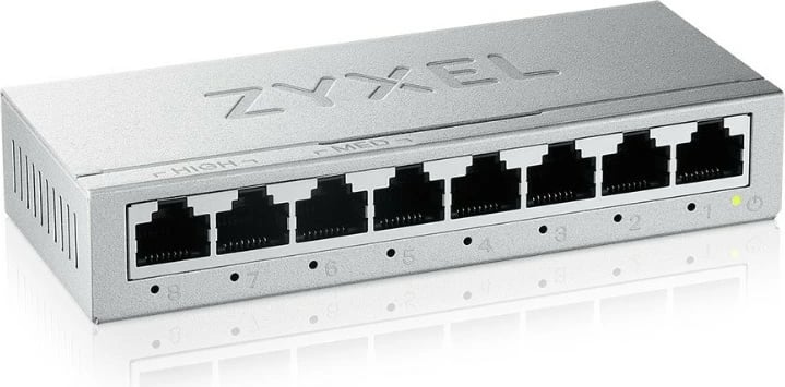 Switch Zyxel GS-108BV5-EU0101F, 8 porta Gigabit, metalik