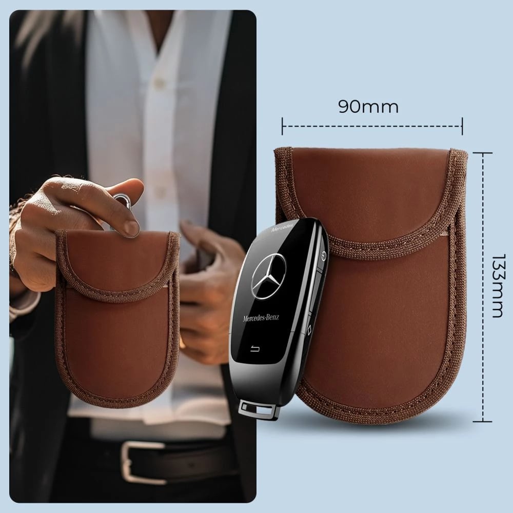 Mbështjellës për çelësa makine Tech-Protect KLR100, RFID, Kafe