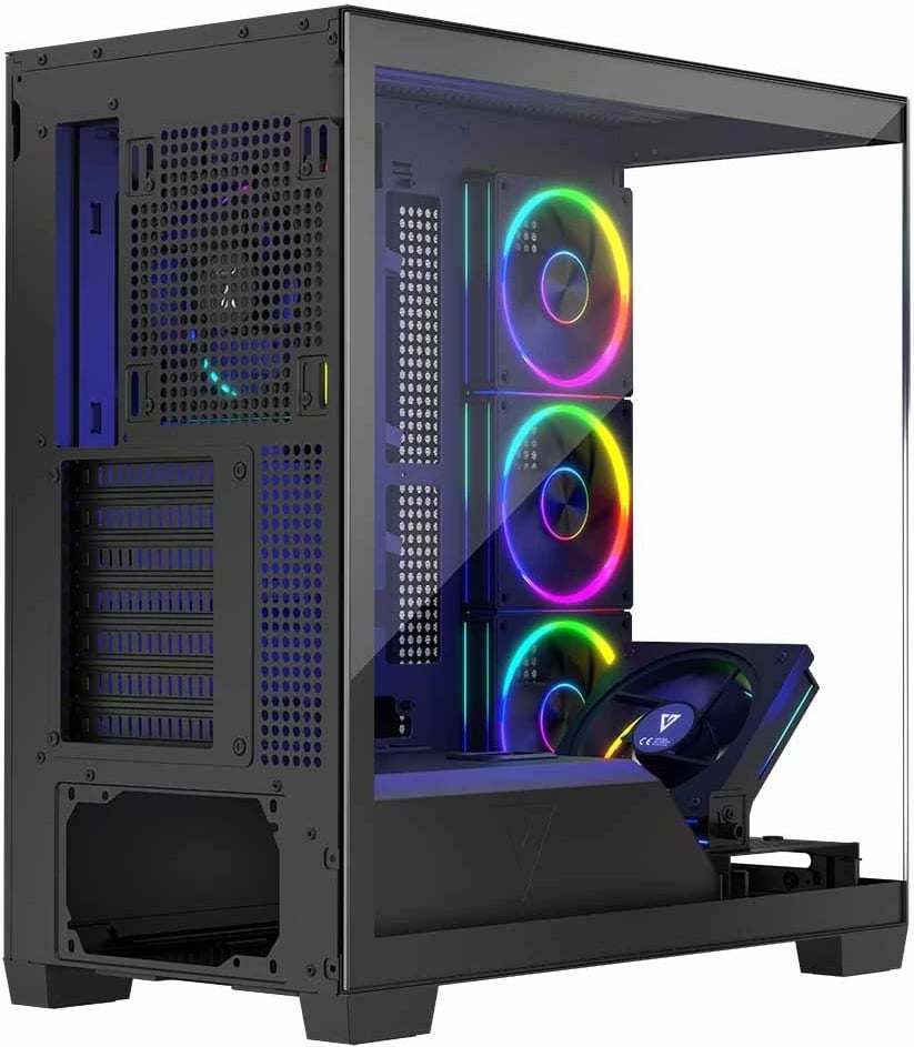 Kasë MODECOM STELLAR 5F ARGB, Midi Tower, me 5 ventilatorë ARGB, e zezë